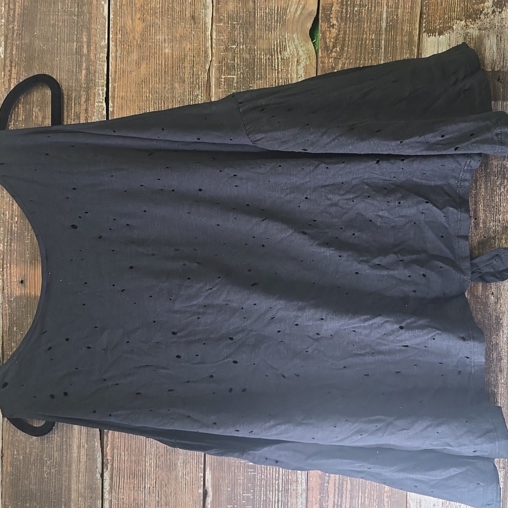 Iris Basic Black Distressed Cold Shoulder Top, Pl… - image 4